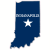 Indianapolis Indiana State Shaped Sticker