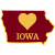 Iowa Heart State Shaped Sticker