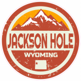 Jackson Hole Valley Wyoming Distressed Decal