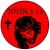 John 3:16 Jesus Red Circle Decal