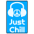 Just Chill Headphone Peace Sticker