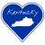 Kentucky Blue White Heart Sticker