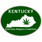 Kentucky Green Grass Bluegrass Good Grass Oval Decal