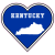 Kentucky State Heart Shaped Sticker