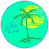 Key West Palm Sun Circle Decal