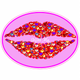 Kiss Me Lips Oval Decal