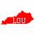 LOU Louisville Kentucky Red Sticker