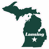 Lansing Michigan State Shaped Decal