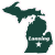 Lansing Michigan State Shaped Sticker