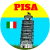 Leaning Tower Of Pisa Circle Sticker