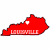 Louisville Heart Red State Shaped Sticker