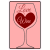 Love Wine Heart Glass Sticker