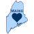 Maine Heart State Shaped Sticker