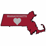 Massachusetts Heart State Shaped Decal