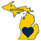 Michigan Heart State Shaped Decal