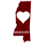 Mississippi Heart State Shaped Sticker