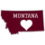 Montana Heart State Shaped Sticker