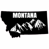 Montana Mountains State Shaped Decal