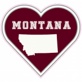Montana State Heart Shaped Decal