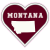 Montana State Heart Shaped Sticker