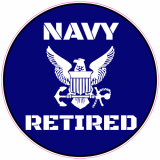 Navy Retired Anchor Circle Decal