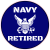 Navy Retired Anchor Circle Sticker