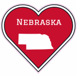 Nebraska State Heart Shaped Decal