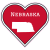 Nebraska State Heart Shaped Sticker