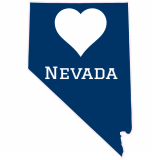 Nevada Heart Blue State Shaped Decal
