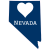 Nevada Heart Blue State Shaped Sticker