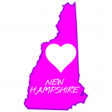 New Hampshire Pink Heart Decal