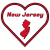 New Jersey Heart Shaped Sticker