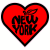 New York Big Apple Heart Sticker