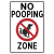 No Dog Pooping Zone Sign Sticker