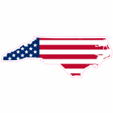 North Carolina American Flag Decal