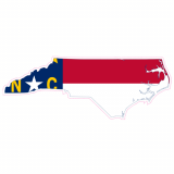 North Carolina Flag State Shaped Decal