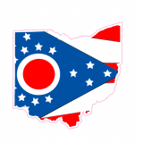 Ohio Flag State Shaped Decal