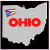 Ohio Flag State Square Sticker