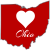 Ohio Heart State Shaped Sticker
