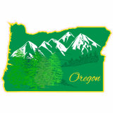 Oregon Mountains State Shaped Decal