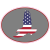 Patriotic American Eagle Oval Sticker