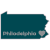Philadelphia Heart State Shaped Sticker