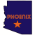 Phoenix Arizona State Shaped Sticker
