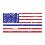 Police Blue Line American Flag Decal