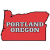 Portland Oregon State Shaped Sticker