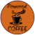Powered By Coffee Circle Sticker