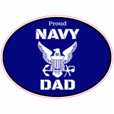 Proud Navy Dad Oval Decal