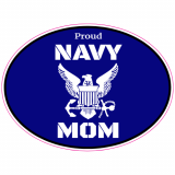 Proud Navy Mom Oval Decal
