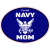 Proud Navy Mom Oval Sticker