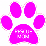 Rescue Mom Paw Print Decal